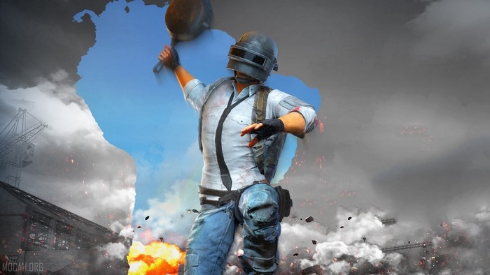 PUBG character with pan over South America battleground