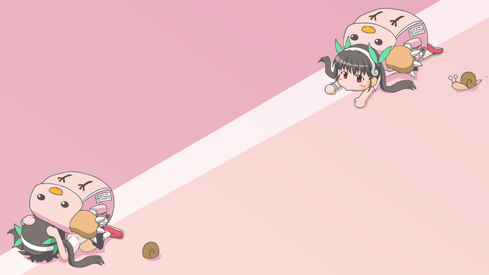 Mayoi Hachikuji crawling with a snail