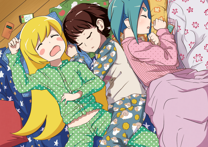 Mayoi Hachikuji sleeping