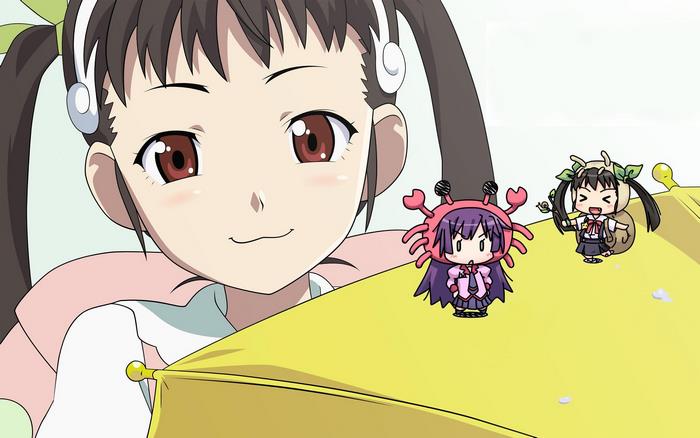 Mayoi Hachikuji with chibi characters