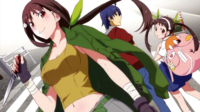 Mayoi Hachikuji and companions