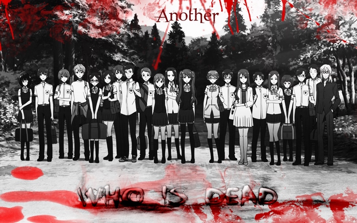 Another anime characters with blood splatters