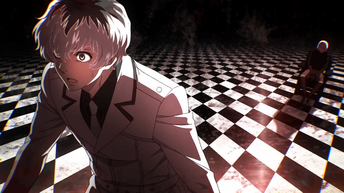 Haise Sasaki in a checkered room