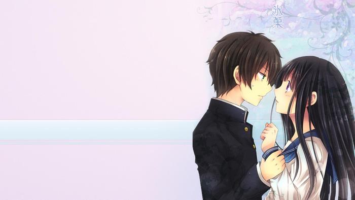 Eru Chitanda and Houtarou Oreki