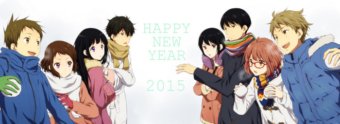 Happy New Year 2015 anime characters
