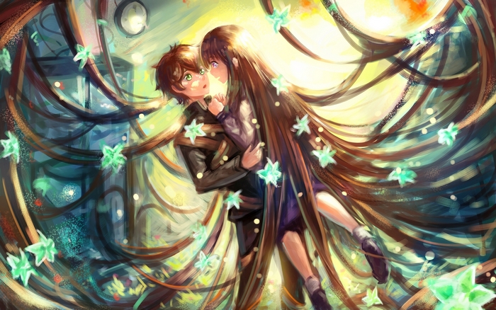 Eru Chitanda and Oreki Houtarou