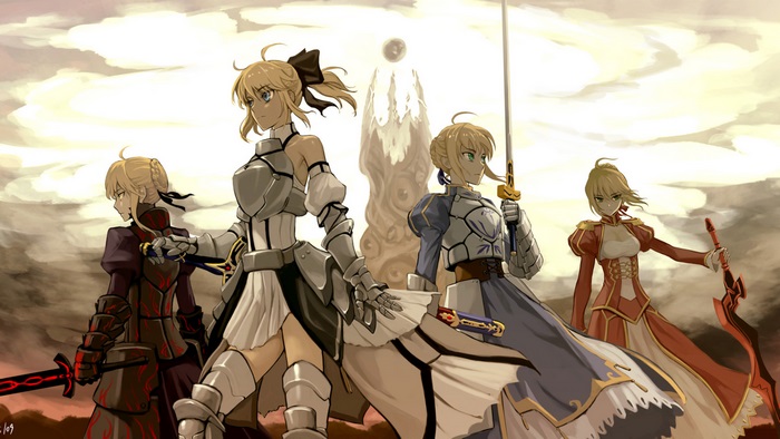 Saber Alter and other Saber variants from Fate series