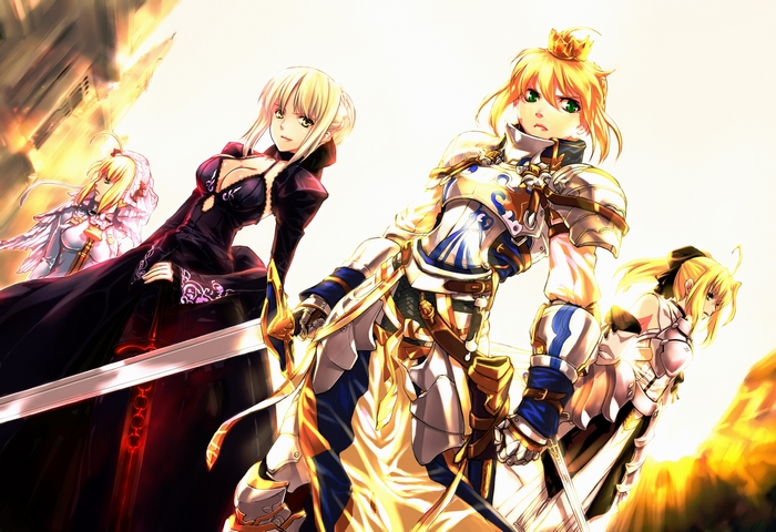 Saber Alter and other Saber variants from Fate series