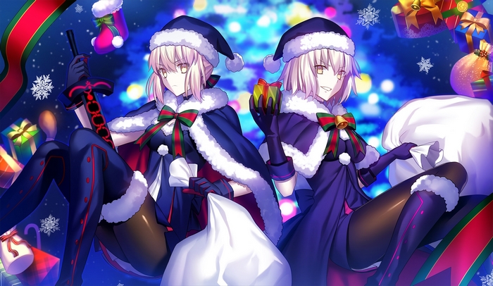 Saber Alter from Fate/Grand Order in Christmas Outfits