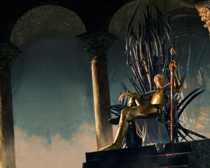 Jaime Lannister on the Iron Throne