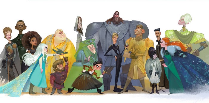 Game of Thrones characters illustrated
