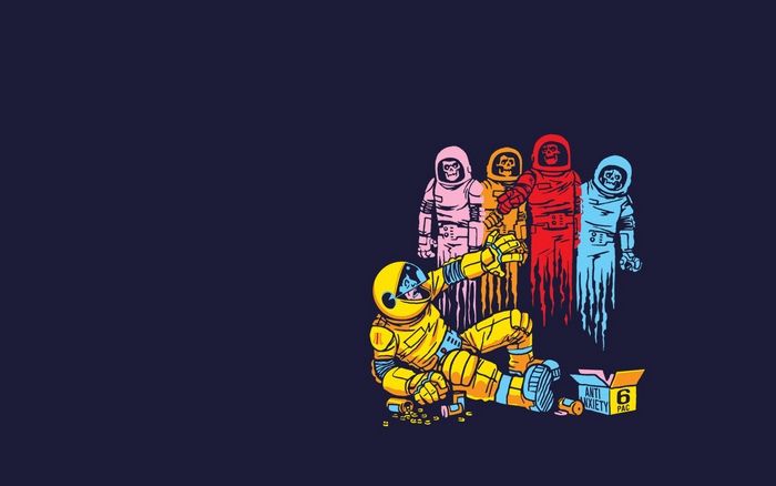 Pac-Man and ghosts in space
