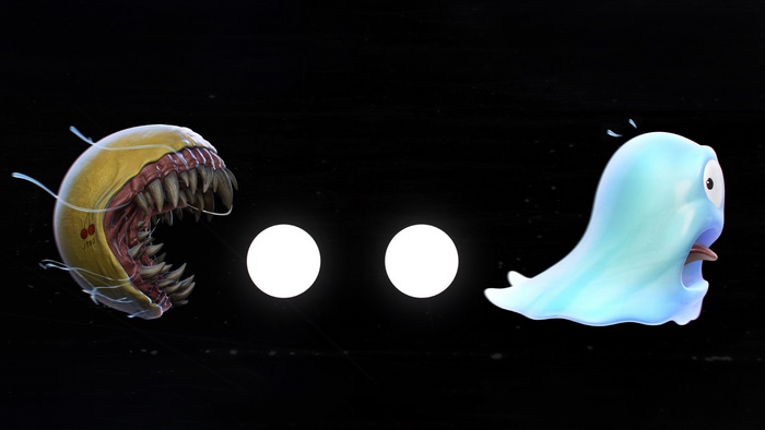 Monstrous Pac-Man and Ghost from Pac-Man