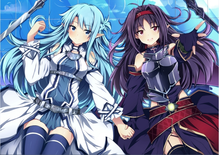 Asuna and Yuuki from Sword Art Online