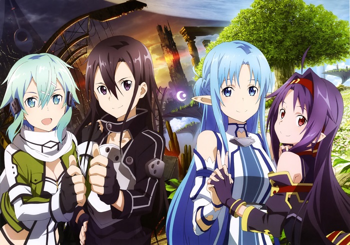 Four girls from Sword Art Online