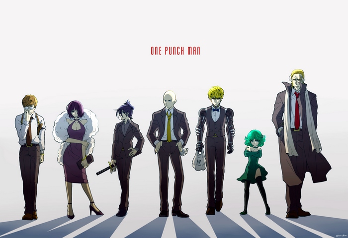 One-Punch Man characters in suits
