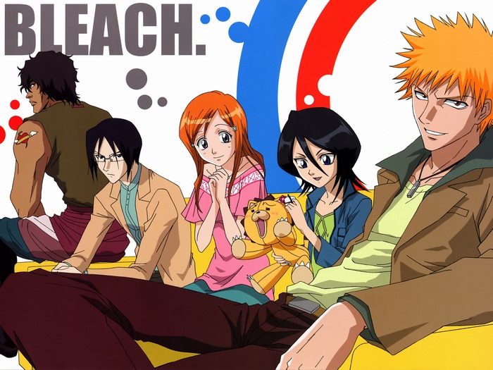 Bleach characters sitting on a couch