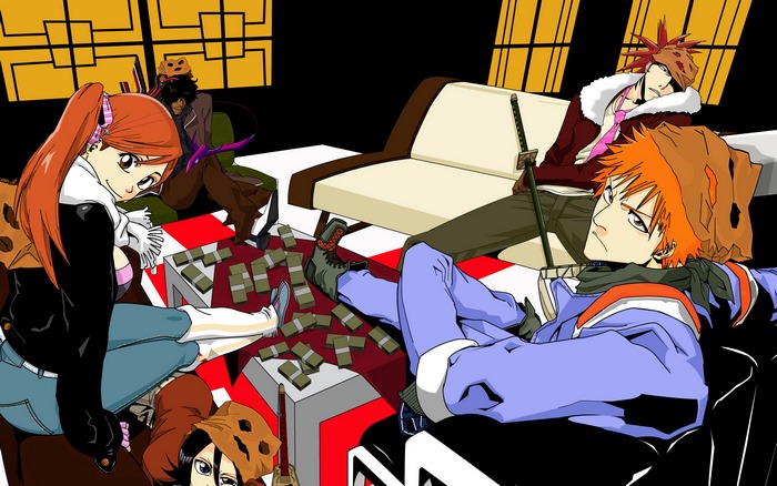 Characters from Bleach with money