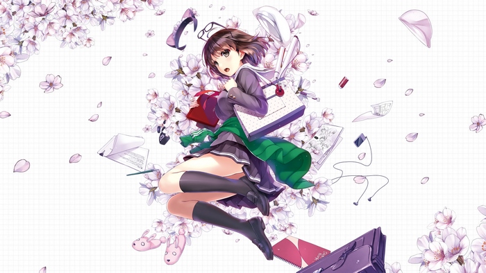 Megumi Katou with Cherry Blossoms