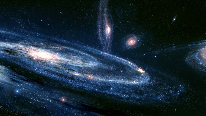 Multiple galaxies in deep space