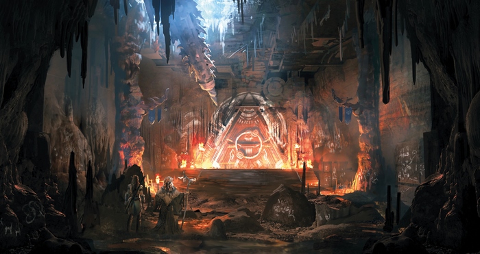 Aloy from Horizon Zero Dawn in a cave
