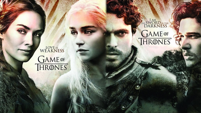 Game of Thrones characters Cersei, Daenerys, Robb, and Jon Snow
