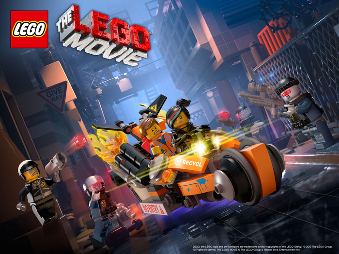 The Lego Movie characters on a vehicle chase