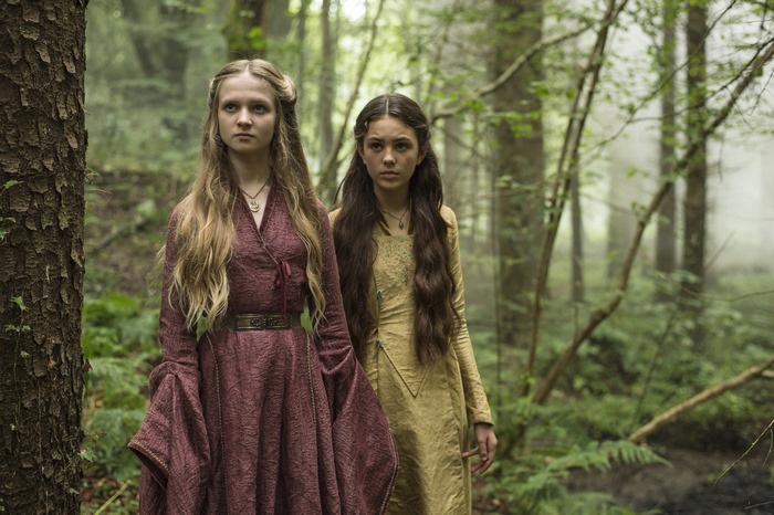 Cersei Lannister from Game of Thrones in a forest