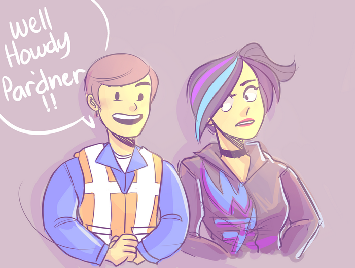 Emmet and Lucy from The Lego Movie
