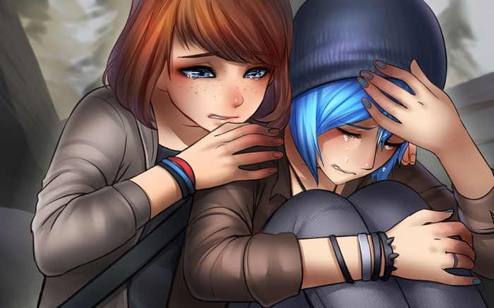 Max and Chloe from Life is Strange crying
