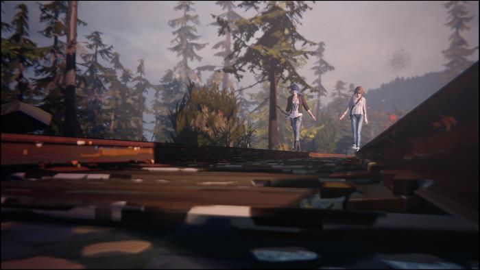 Chloe Price and Max Caulfield on a rooftop
