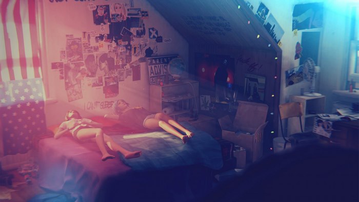 Chloe Price in a bedroom