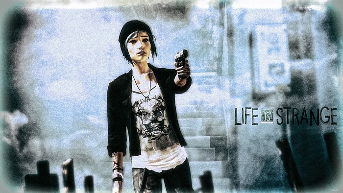 Chloe Price from Life is Strange holding a gun