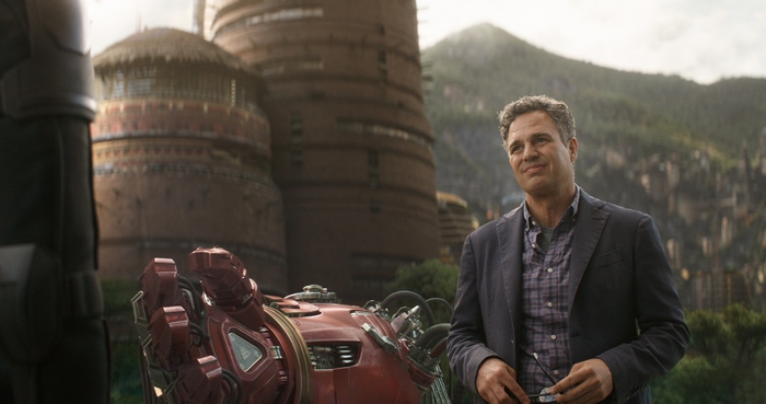 Bruce Banner from Avengers with Iron Man's Hulkbuster