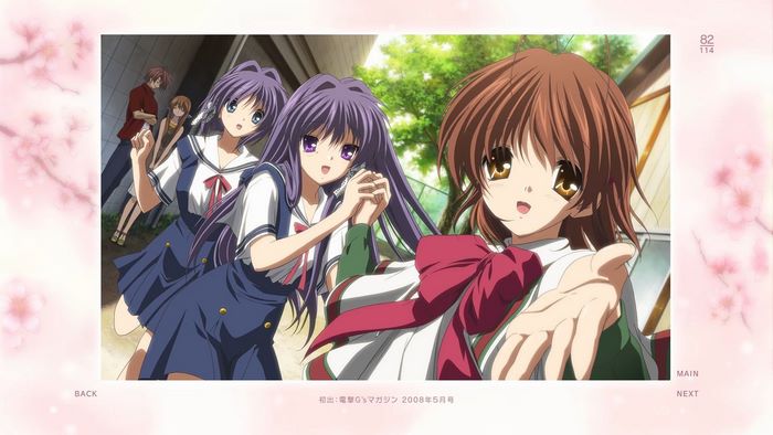 Ryou Fujibayashi and friends from Clannad