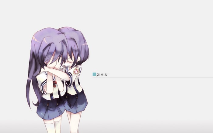 Ryou Fujibayashi hugging another girl