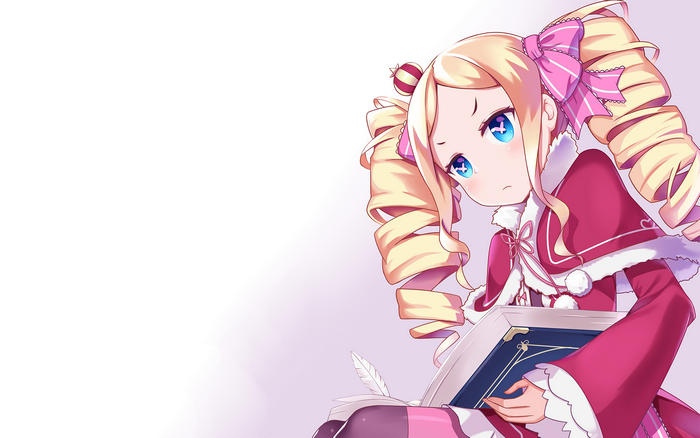 Beatrice from Re:ZERO holding a book