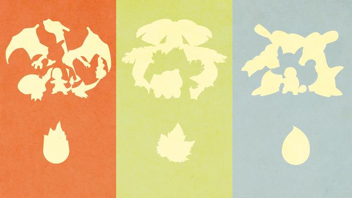 Pokemon Starters Silhouette Art