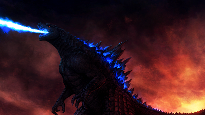 Godzilla firing atomic breath