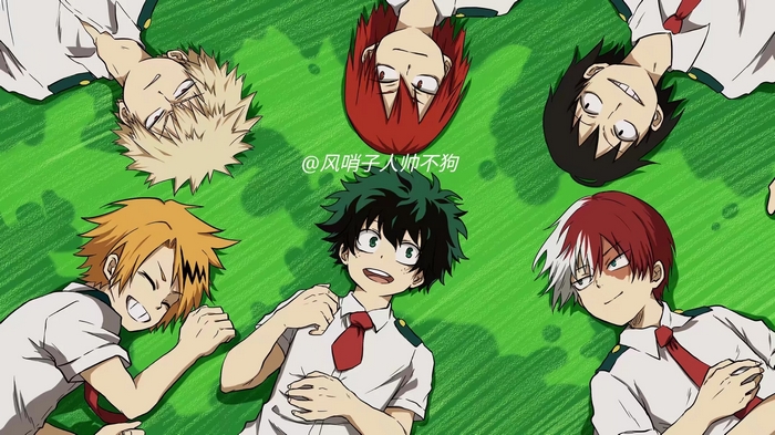 Eijiro Kirishima Lying on Grass