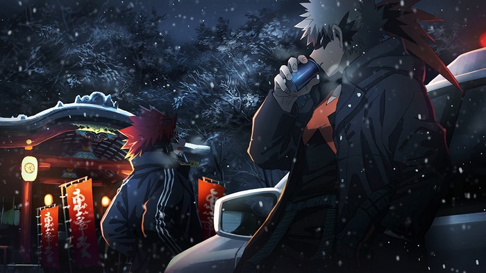 Katsuki Bakugo and Eijiro Kirishima in the snow