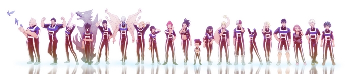 My Hero Academia characters in hero costumes