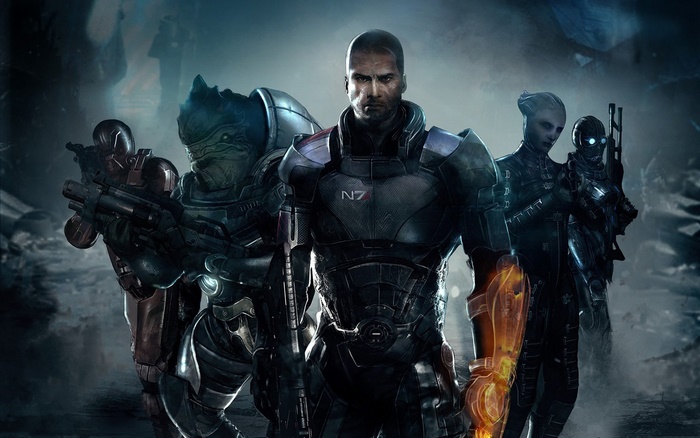 Commander Shepard and crew from Mass Effect