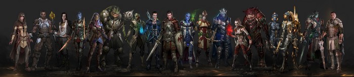 Group of fantasy characters