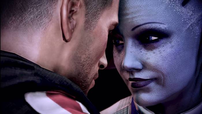 Commander Shepard and Liara T'Soni from Mass Effect