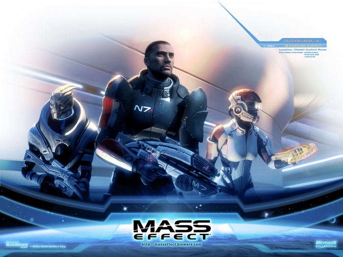 Commander Shepard and allies from Mass Effect