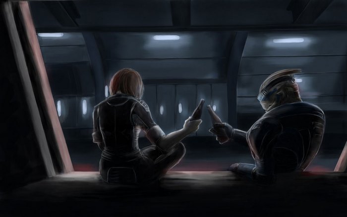 Commander Shepard and Garrus from Mass Effect