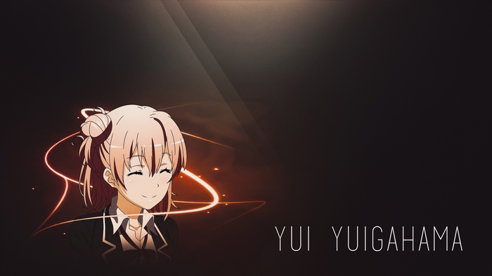Smiling Yui Yuigahama with Warm Light Effects