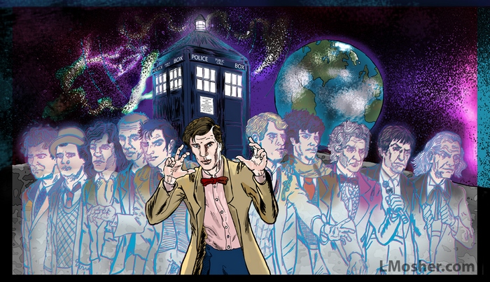 Doctor Who TARDIS and Doctors