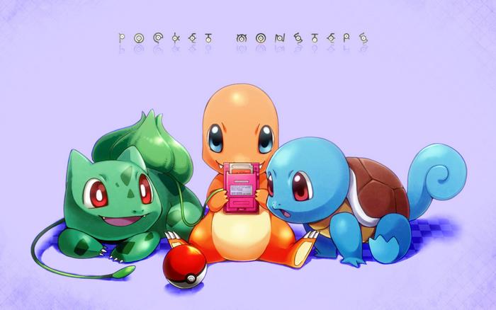 Bulbasaur, Charmander, and Squirtle from Pokémon